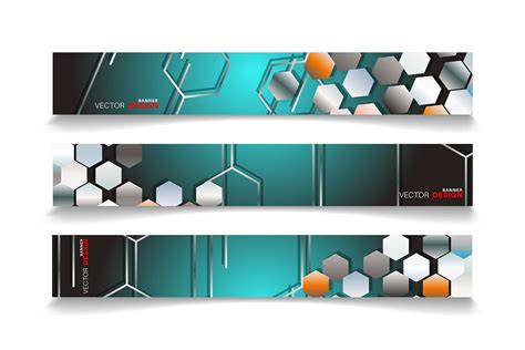 Horizontal Banner With Hexagon Shape Graphic By Artnoy · Creative Fabrica