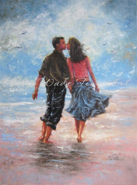 Kissing Couples Oil Paintings Walk Oil Painting Lovers Beach Couple
