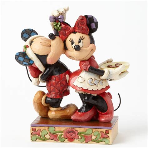 Jim Shore Disney Under The Mistletoe Mickey And Minnie Mouse Kissing