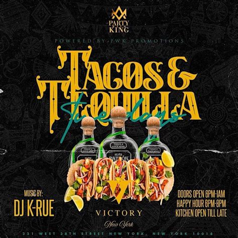 Taco Tequila Tuesdays Victory Restaurant Lounge New York Ny March To March