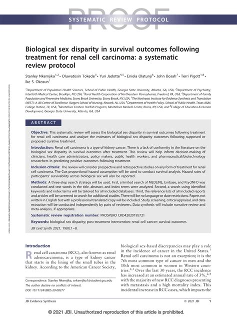 Pdf Biological Sex Disparity In Survival Outcomes Following Treatment