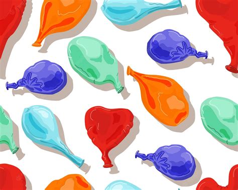 Premium Vector Deflated Balloons Seamless Pattern Bright Inflatable