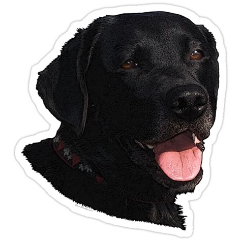 Labrador Retriever Head Black Stickers By Dogplay Redbubble