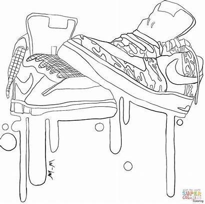 Nike Coloring Shoes Pages Printable Getcolorings