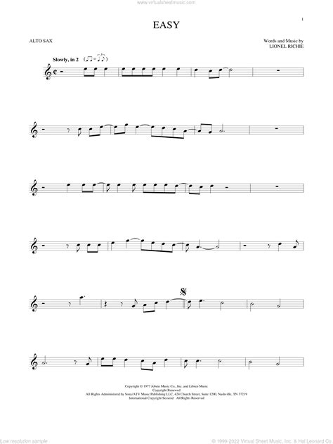 Commodores Easy Sheet Music For Alto Saxophone Solo Pdf