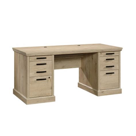 Sauder Aspen Post Classic Prime Oak Executive Computer Desk 1 Fry