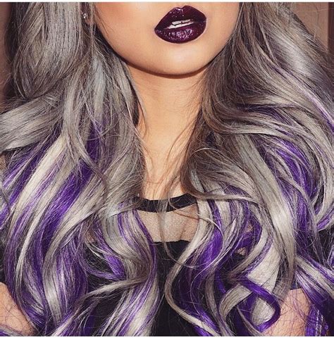 Modiface's hair color app is purely for hair color experimentation. Sliver and purple | Hair color purple, Hair styles, Purple grey hair