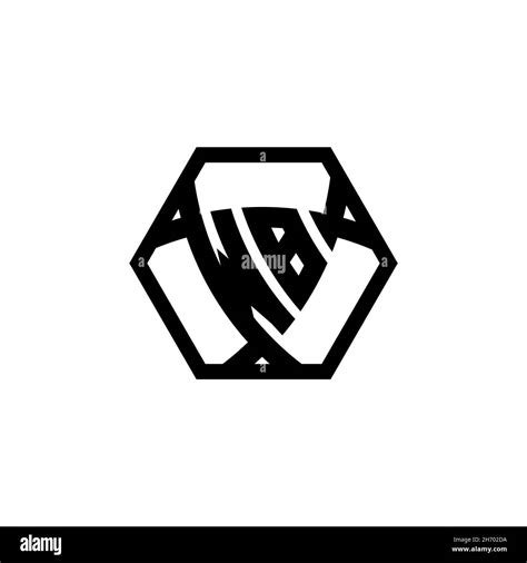 Wb Monograma Letra Logotipo Con Forma De Triángulo Escudo Hexagonal