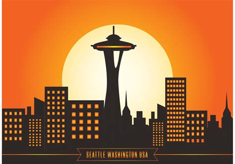 Seattle Skyline Vector Illustration Download Free Vector Art Stock