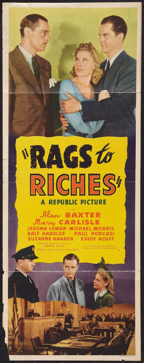 Rags to riches, glasgow, united kingdom. 1937 - RAGS TO RICHES - Joseph Kane | Republic pictures ...