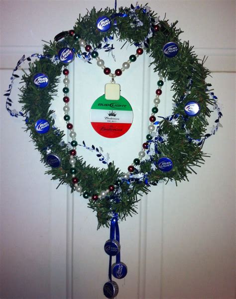 Bud Light Wreath Lighted Wreaths Christmas Bulbs Holiday Decor