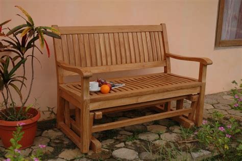 Del Amo 4 Foot Teak Glider Bench By Anderson Teak From Outdoor Teak And More