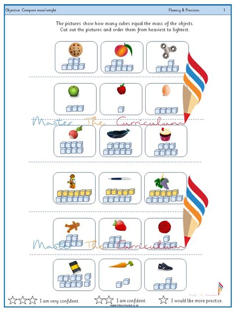 Year 1 Compare Mass Or Weight 1 Master The Curriculum