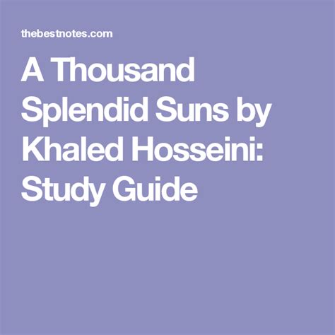 A Thousand Splendid Suns Chapter Summary - A Thousand Splendid Suns by Khaled Hosseini: Study Guide | Study guide