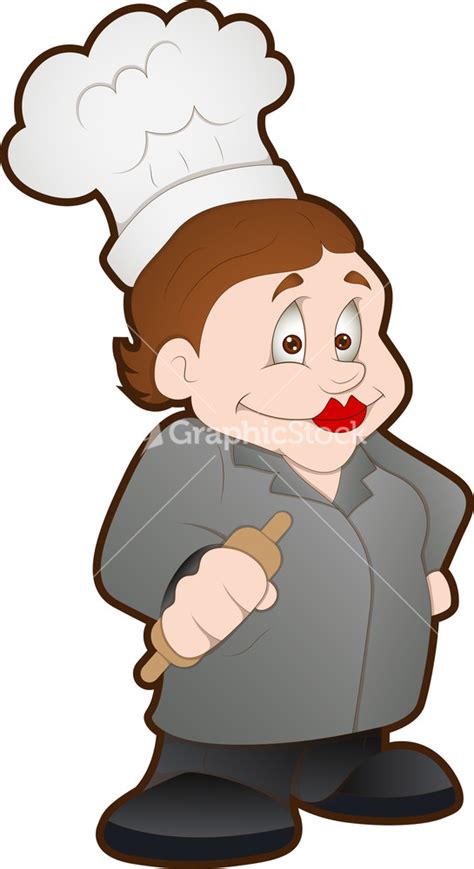 Kitchen Granny Cartoon Character Stock Image