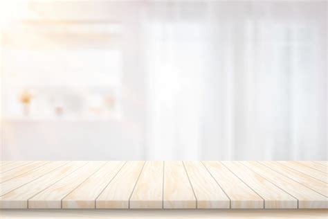 Illustration Vector Wood Table Floor And Blurred Background Atmosphere