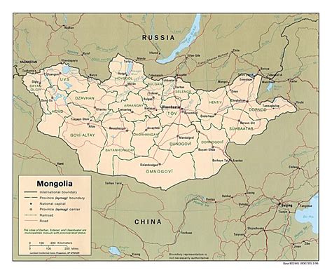 Detailed Political And Administrative Map Of Mongolia With Roads