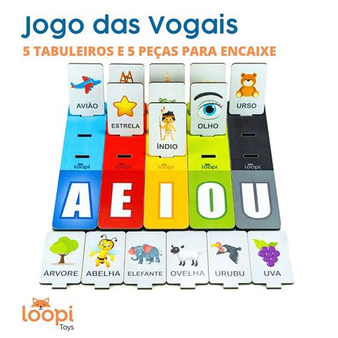 Jogo Das Vogais Loopi Toys Jogos Educativos