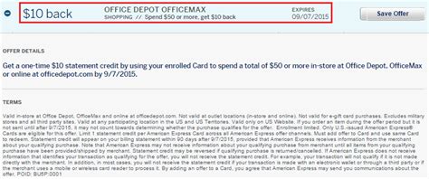 20% off (7 days ago) you can use some coupon codes and promo codes at check out and get a greater discount on the purchasing of office items. 3 New AMEX Offers: Office Depot / OfficeMax $10 Off $50 ...