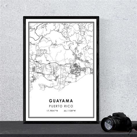 Guayama Map Print Poster Canvas Puerto Rico Map Print Poster Etsy