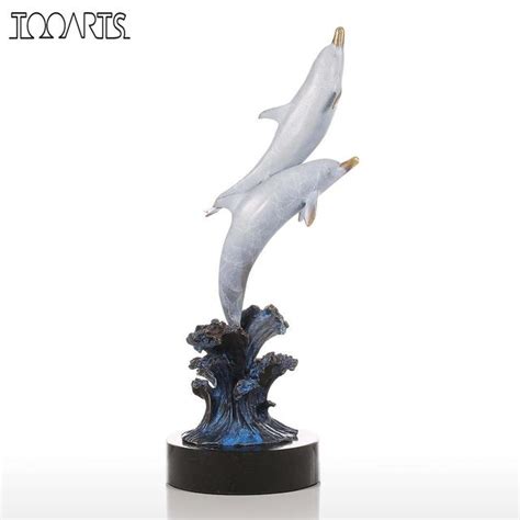 Delicate Home Decor Sculpture Marine Creature Dolphin Out Of Water