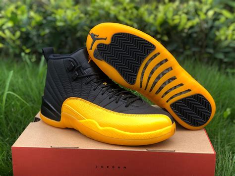 Sale Black Yellow Jordans 12 In Stock