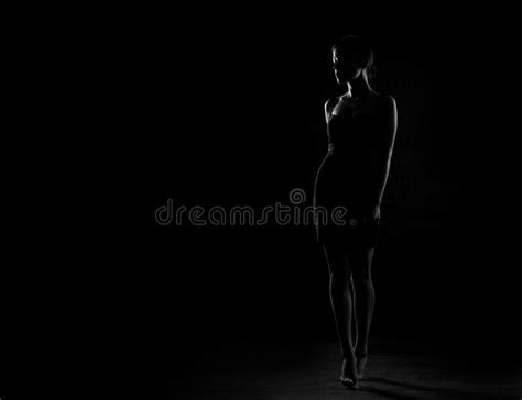 Silhouette Of A Young Slender Woman Stock Photo Image Of Healthy