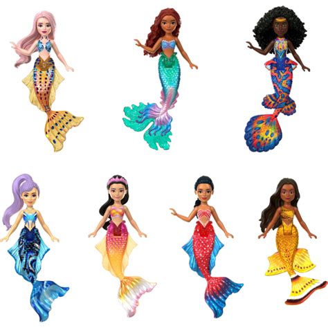 Disney The Little Mermaid Ariel And Sisters Small Doll Set With 7