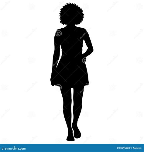 black silhouette woman standing people on white background cartoon vector