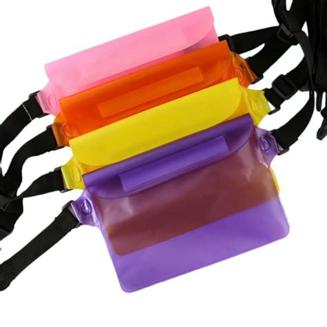 1pcs Women Pvc Waterproof Waist Bag Candy Colors Pouch Bag Case With Waist Strap For Beach