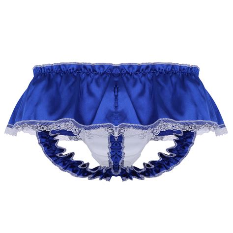 Sexy Mens Frilly Lace Satin Briefs Skirted Panties Sissy Maid Lingerie