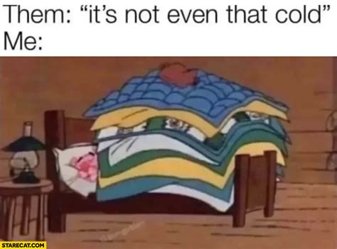 Them Its Not Even That Cold Me Sleeping Under Many Blankets