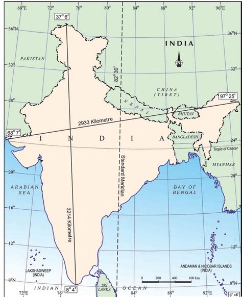 Locate And Label On The Map Of India The Standard Meridian