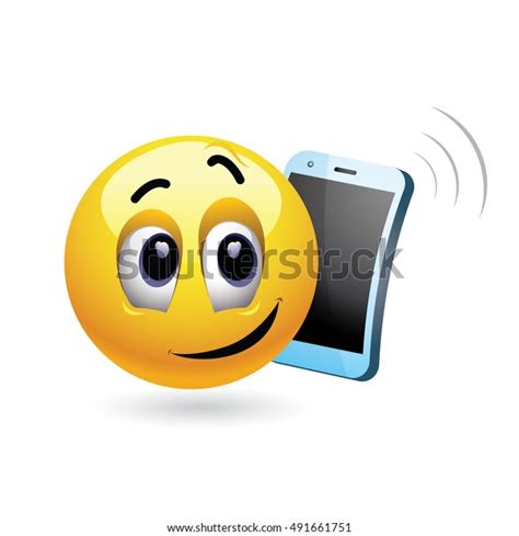 Smiley Talking On Phone Vector Illustration Stock Vector Royalty Free