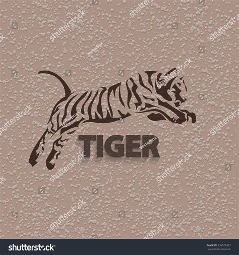 Tribal Tiger Jump Vector Tattoo Stock Vector Royalty Free