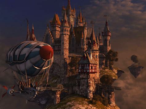 Fantasy 3d Screensavers Sky Citadel Heavens Harbor On