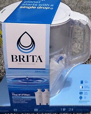 Brita Large Cup Grand Water Pitcher With Filter Bpa Free White