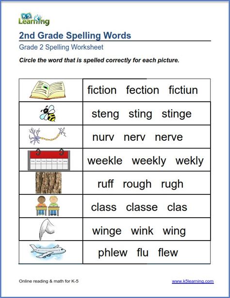 Free Spelling Worksheets For 2nd Grade
