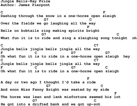 Country Music Jingle Bells Ray Price Lyrics And Chords