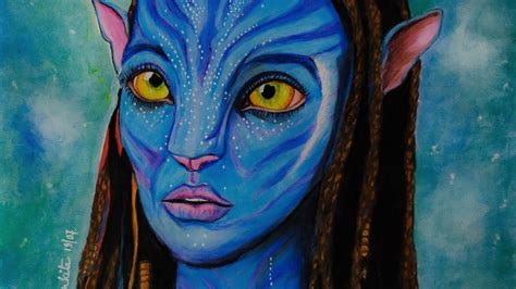Neytiri From Avatar Colored Pencil Drawing Time Lapse Youtube