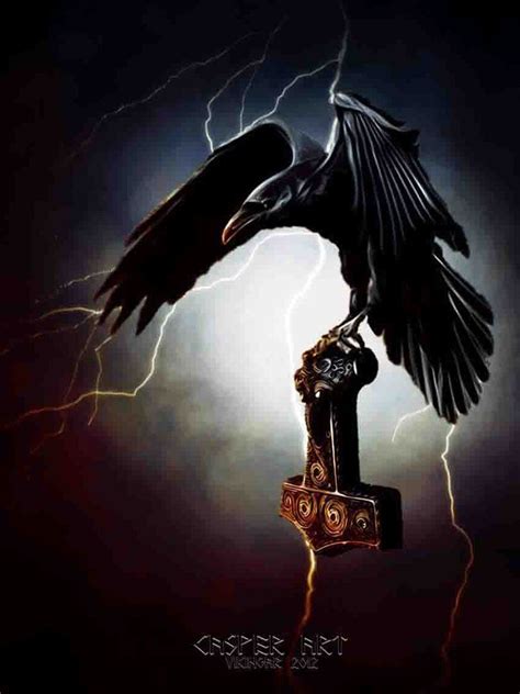 Raven With Mjolnir Vikings Viking Art Odin Norse Mythology