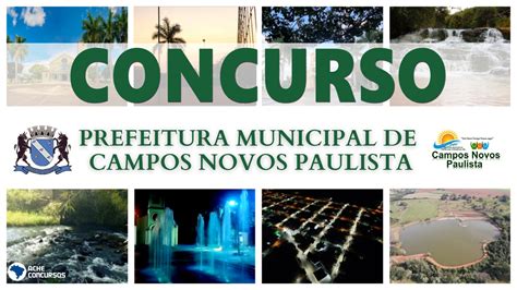 Concurso Prefeitura De Campos Novos Paulista Sp Tem Edital Divulgado