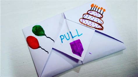Diy Pull Tab Origami Envelope Cardbirthday Cardlatter Folding