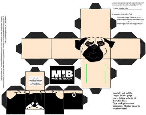 Frank The Pug Paper Toy Free Printable Papercraft Templates