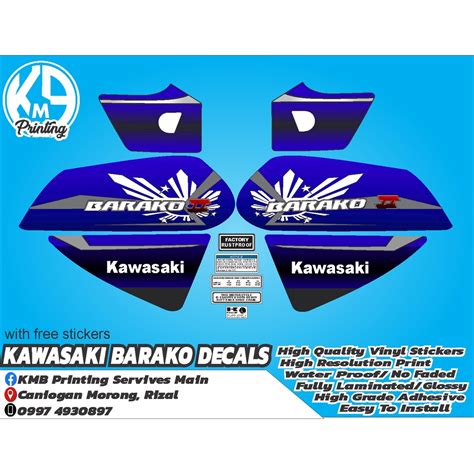 Kawasaki Barako 2 Sticker Complete Set Shopee Philippines