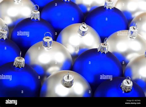 Blue And Silver Christmas Tree Balls Stock Photo Alamy