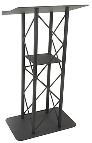 Open Front Black Steel Podium Lectern For Churches And Schools