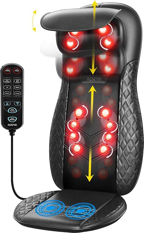 Renpho Neck And Back Massager With Heat For Chair Full Back Shiatsu Rolling Massage Chair Pad