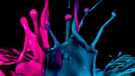 Pink Blue Paint Splash Hd Abstract Wallpapers Hd