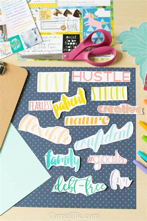 Printable Vision Board Words In Pretty Fonts Also Make Great Planner